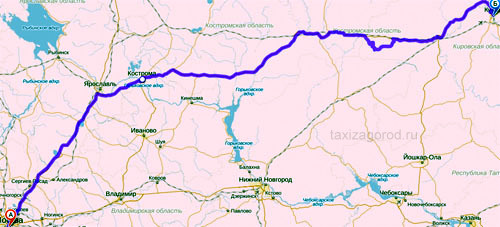 такси Москва-Киров, как доехать до Кирова, Москва-Вятка дорога