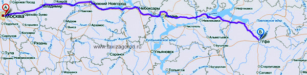 такси Москва Уфа,автобус из Москвы вУфу, как доехать в Башкирию,карта дороги Москва Уфа
